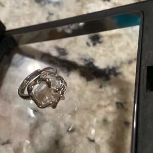 Silver and pearl ring